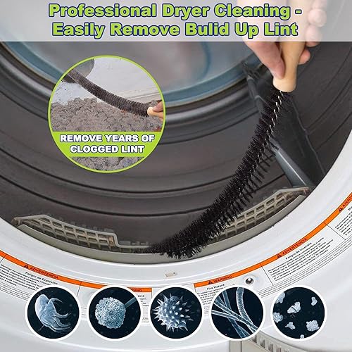 Miniatura 4 de Sealegend Kit de limpiador de ventilación de secadora de 7 piezas, kit de limpieza omnidireccional para secadora, incluye cepillo de ventilación de