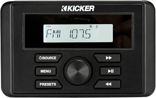 Kicker 46KMC3 Centro multimedia estilo medidor resistente a la intemperie con Bluetooth