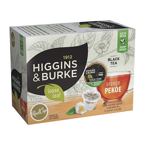 Miniatura 4 de Higgins & Burke Orange Pekoe, té negro de hojas sueltas, cápsulas compatibles con Keurig K-Cup Brewer, 24 unidades