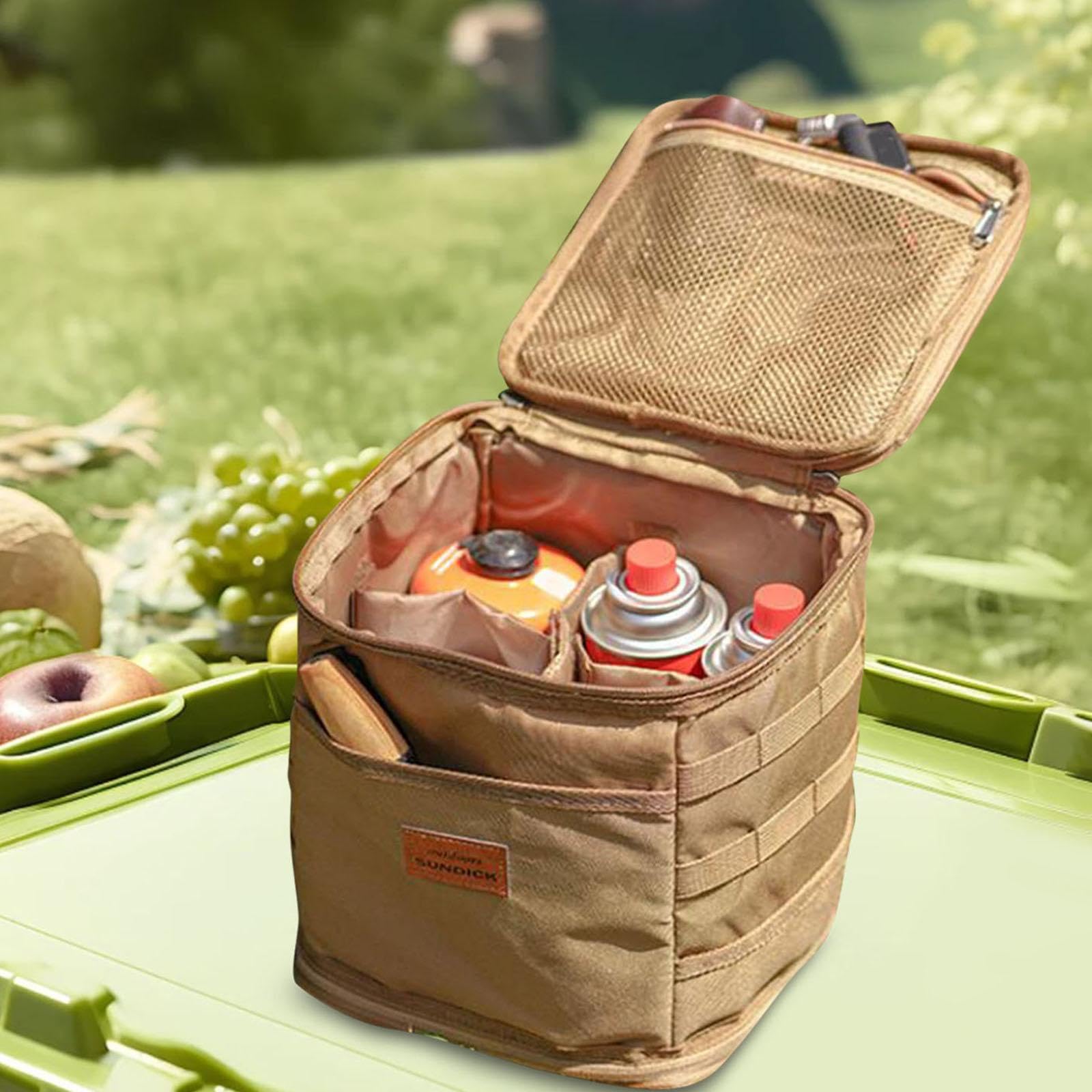 F Fityle Picnic Mochila Organizadora de Utensilios Bolsa para de Gas Funda Porta Cubiertos Material Oxford Impermeable Adecuada para Actividades
