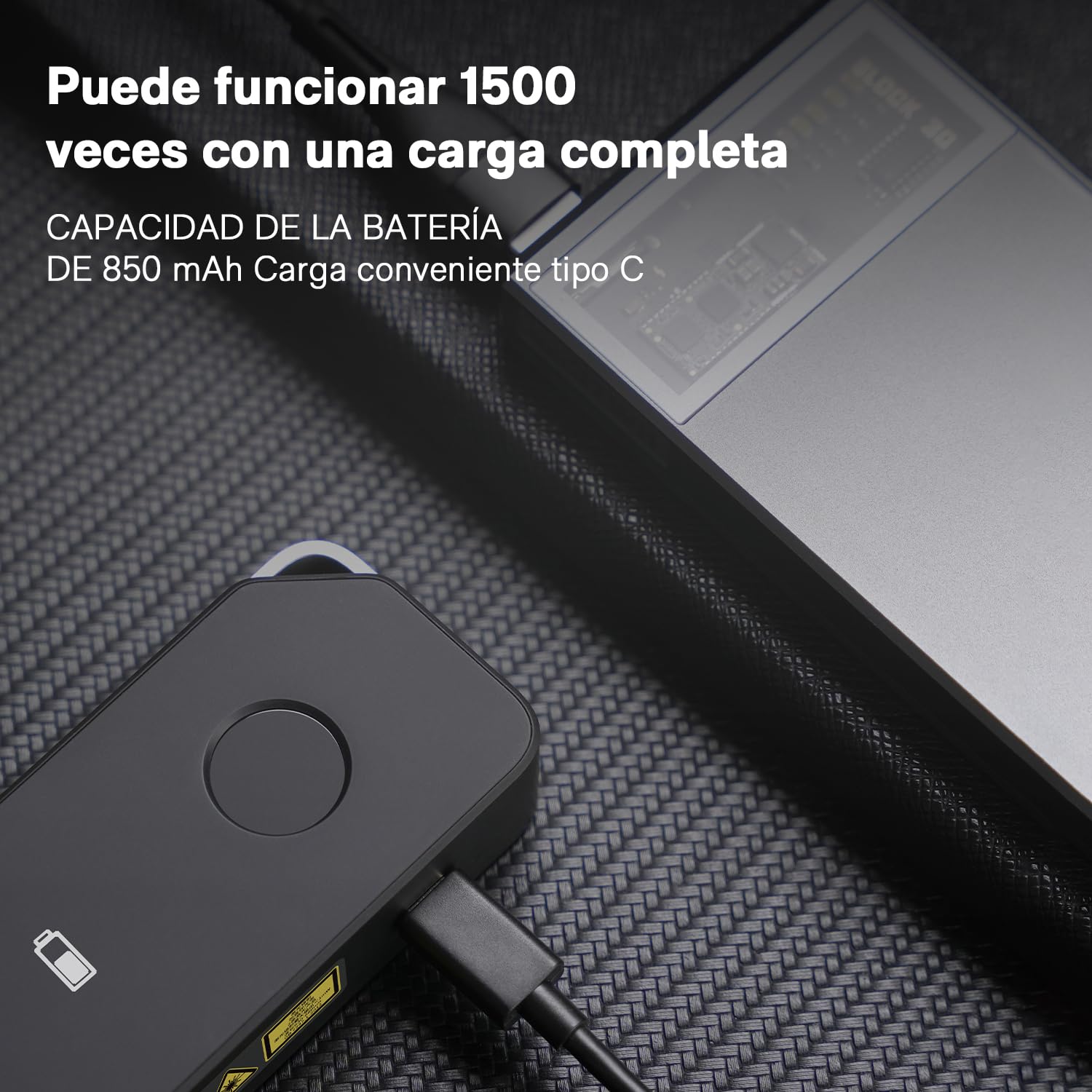 HOTO Medidor Láser Pro con Bluetooth, USB-C Recargable, 5 Modos, Pantalla LED a Color, 850 mAh, 0.05-50m, Unidad M/Ft/in, Herramienta de Medición Láser de Alta Precisión con Regla Virtual