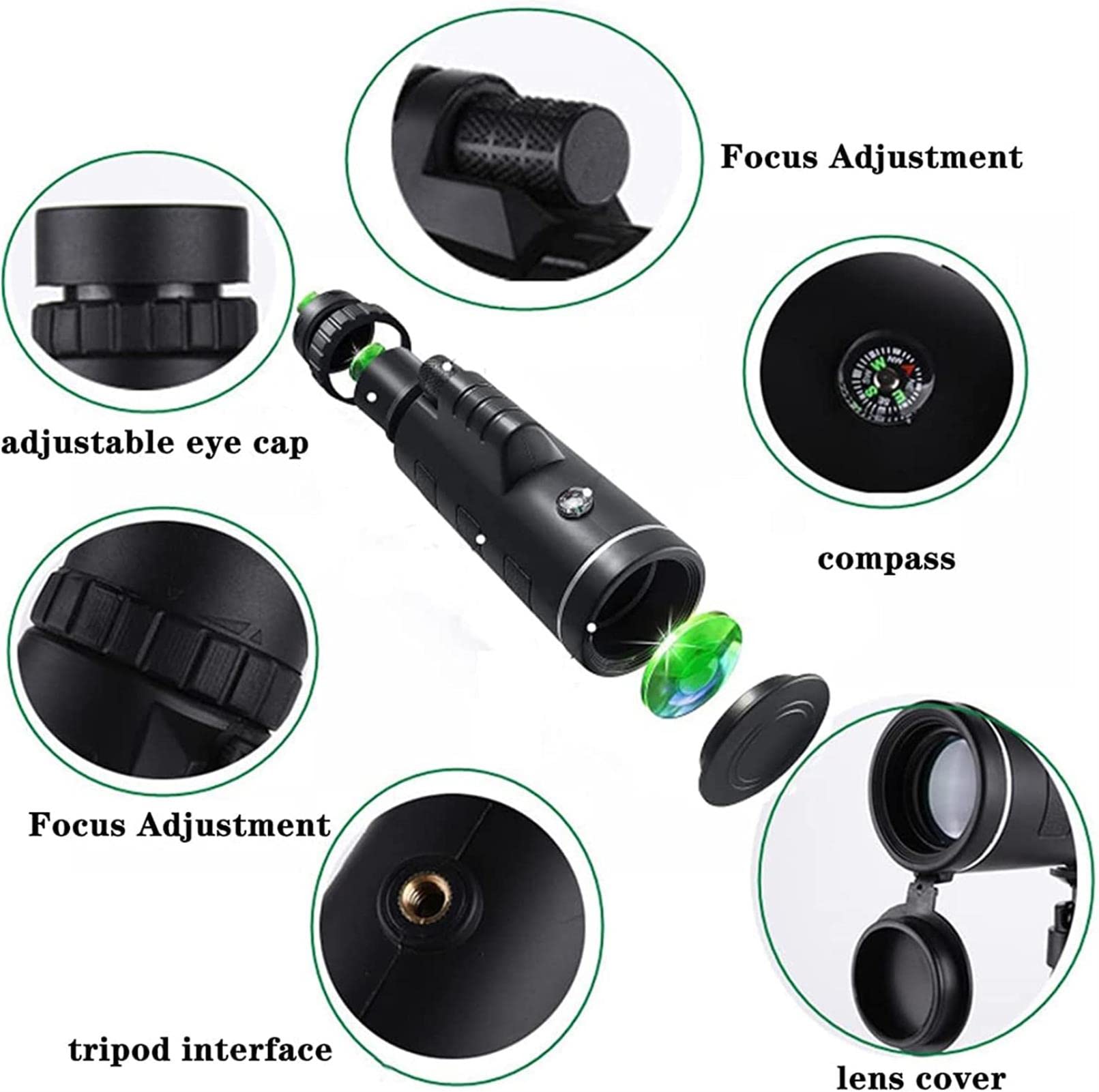 télescope Télescope monoculaire à Zoom HD 40x60, for Adultes et Enfants, for la Faune, l'observation des Oiseaux, randonnée Les Voyages