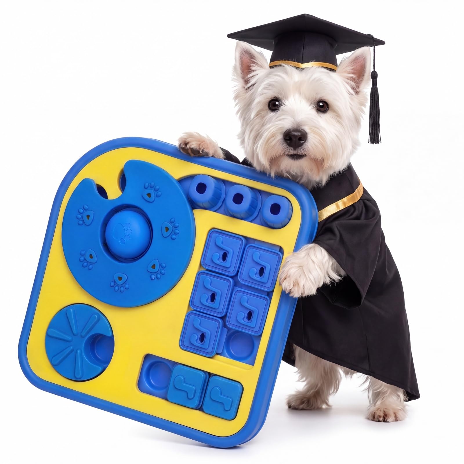 Myrauv Dog Puzzle Toy, 3-Level Interactive Dog Toys with Suction Cups, Brain Stimulating Puzzle Feeder Dog for Large Medium Small Dogs, Slow Feeder