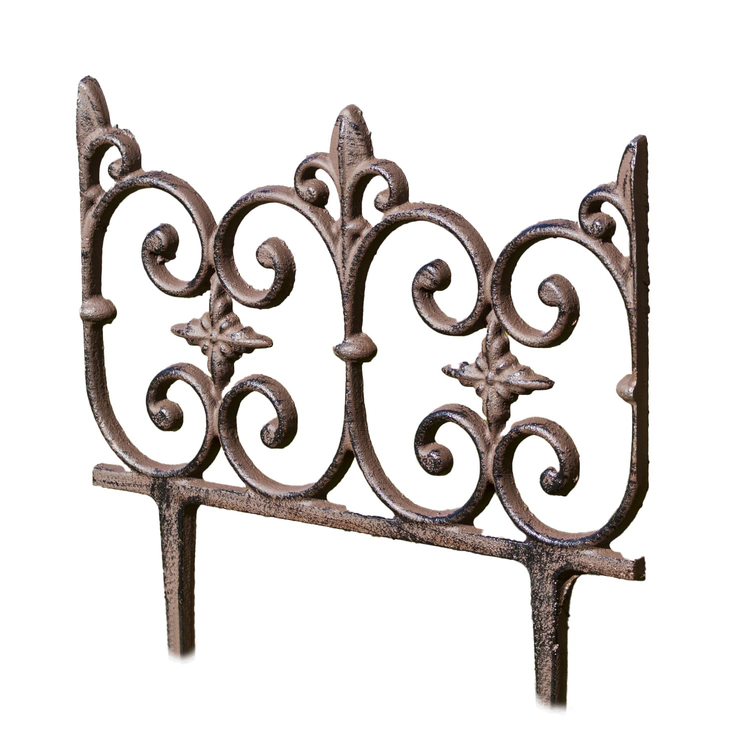 Darthome Gothic Arch Scroll Cast Iron Garden Lawn Edging, Brown, Victorian Style, W28cm x H30cm