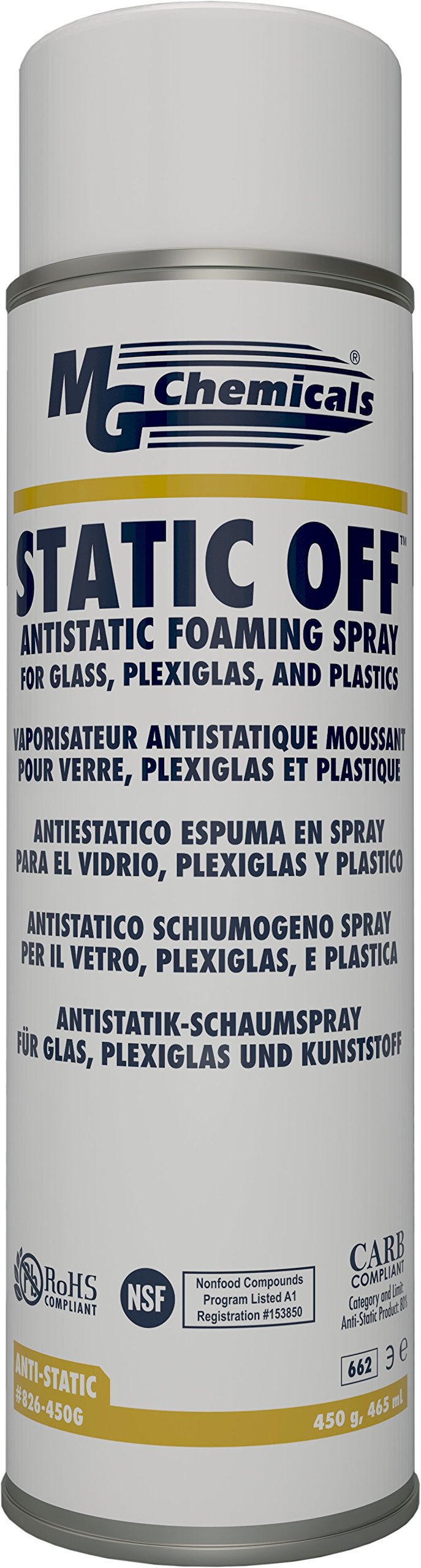 MG Chemicals 826 Static Off Antistatic Plastic Cleaner, 450 g Aerosol Can,