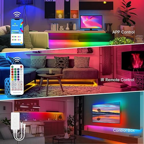 Miniatura 2 de BTF-LIGHTING FCOB COB WS2811 RGB+IC - Kit de tira LED de 9.8 pies, color DC12V 1890LED de 0.394 in de ancho, tira LED de sincronización Bluetooth,