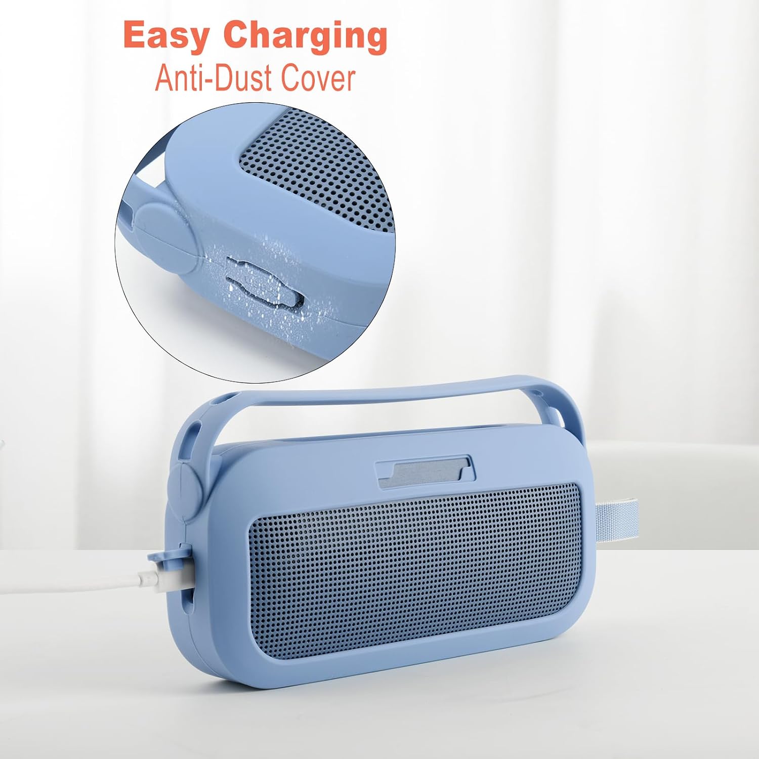 Silicone Case Cover for Bose SoundLink Flex 2nd Gen/SoundLink Flex Portable Speaker with Handle Charging Port Dust Cover (Blue)