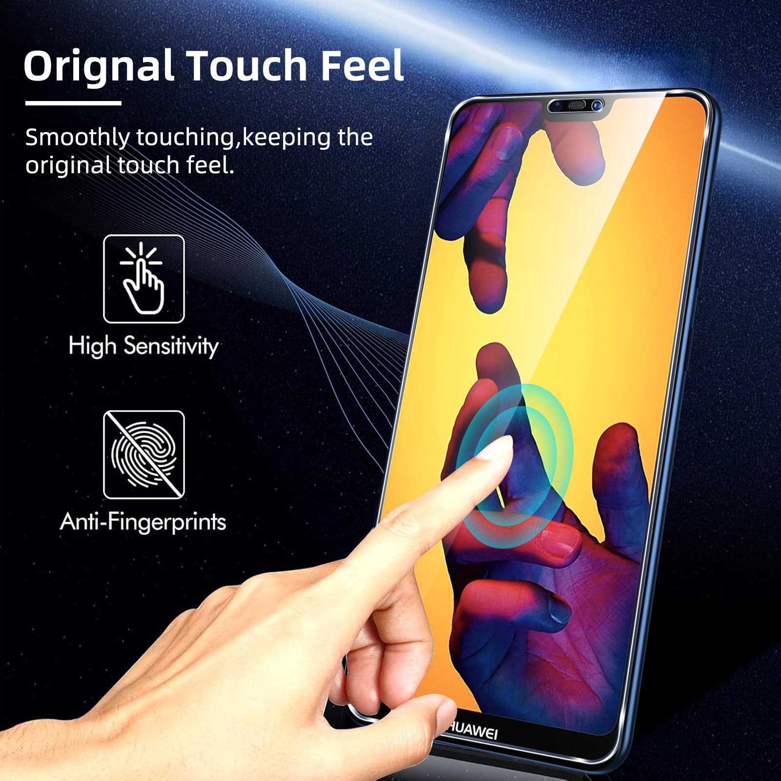 Privacy Pellicola Protettiva per Huawei P20 [2 Pezzi], Privacy Vetro Temperato, Vetro Temperato Film Anti-Spy, Durezza 9H, Antigraffio, Anti- impronte, Anti-Spia Protezione Schermo per Huawei P20