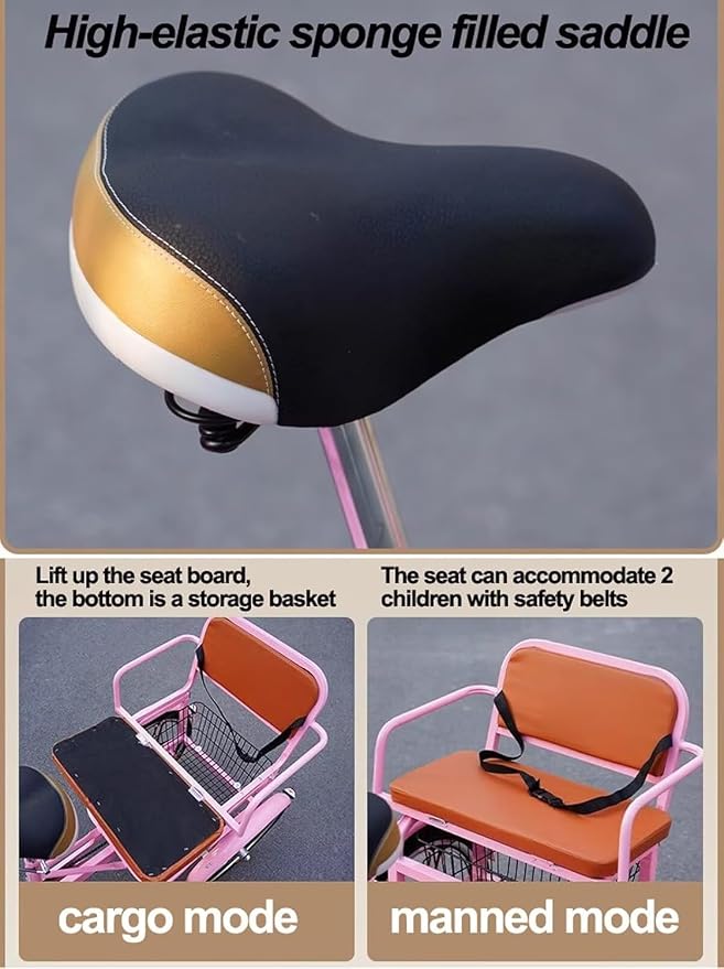 Triciclo Plegable para Adultos con 3 Ruedas y Frenos de Tambor miniatura 5