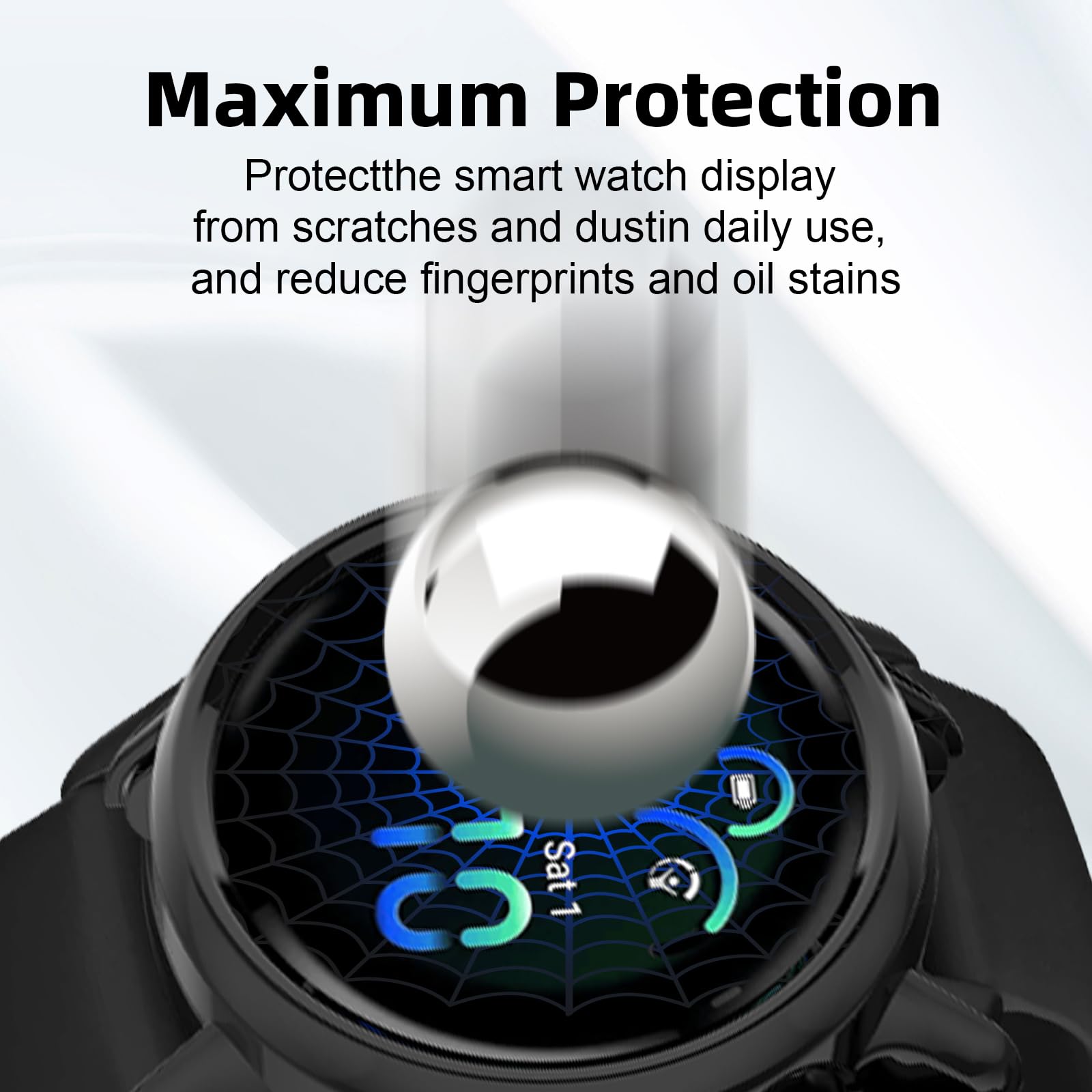 Etui ochronne kompatybilne z Garmin Vivoactive 6, 2 sztuki, twarde etui z ochroną wyświetlacza do szkła pancernego, odporne na zarysowania, etui ochronne z poliwęglanu (PC), ultra cienkie