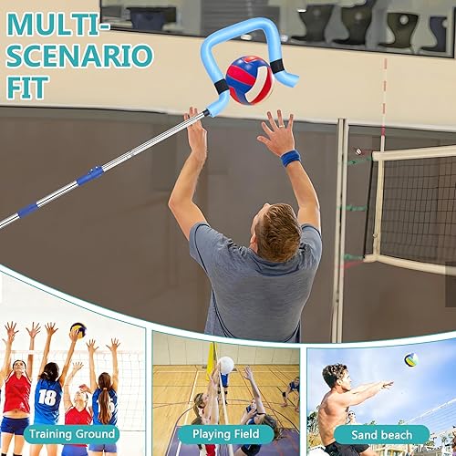 Miniatura 4 de Entrenador de picos de voleibol  Longitud ajustable de 62 a 85 pulgadas, ideal para servir, pinchar y saltar, sensación de pelota realista, equipo