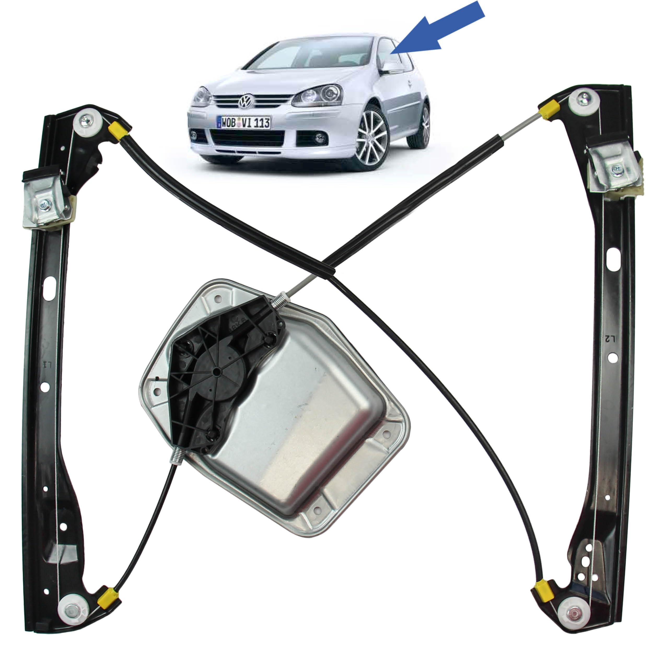 STARKIT PERFORMANCE Elevalunas compatible para Golf 5 (2003-2009) DELANTERO IZQUIERDO (conductor) (3 puertas) 1K3837461, 1K3837461A, 1K3837461B