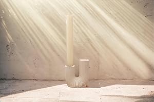 Nordic Wave Candle Stick Holder Stoneware: A Bohemian Masterpiece