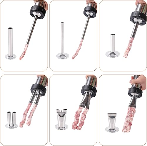 Miniatura 5 de MogaMax Kit de pistola de cecina grande de acero inoxidable de 3 generación, máquina de relleno de salchichas, máquina de cecina, tirador de cecina,