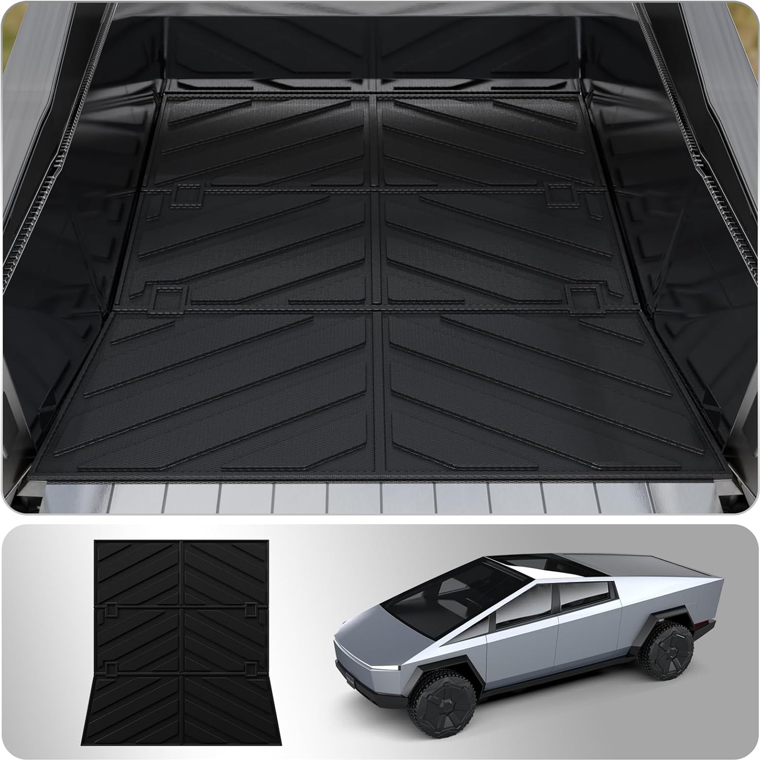 Truck Bed Mat Compatible with 2023 2024 Tesla Cybertruck Bed Mat TPE All Weather Bed Liner 2024 Tesla Cybertruck Accessories