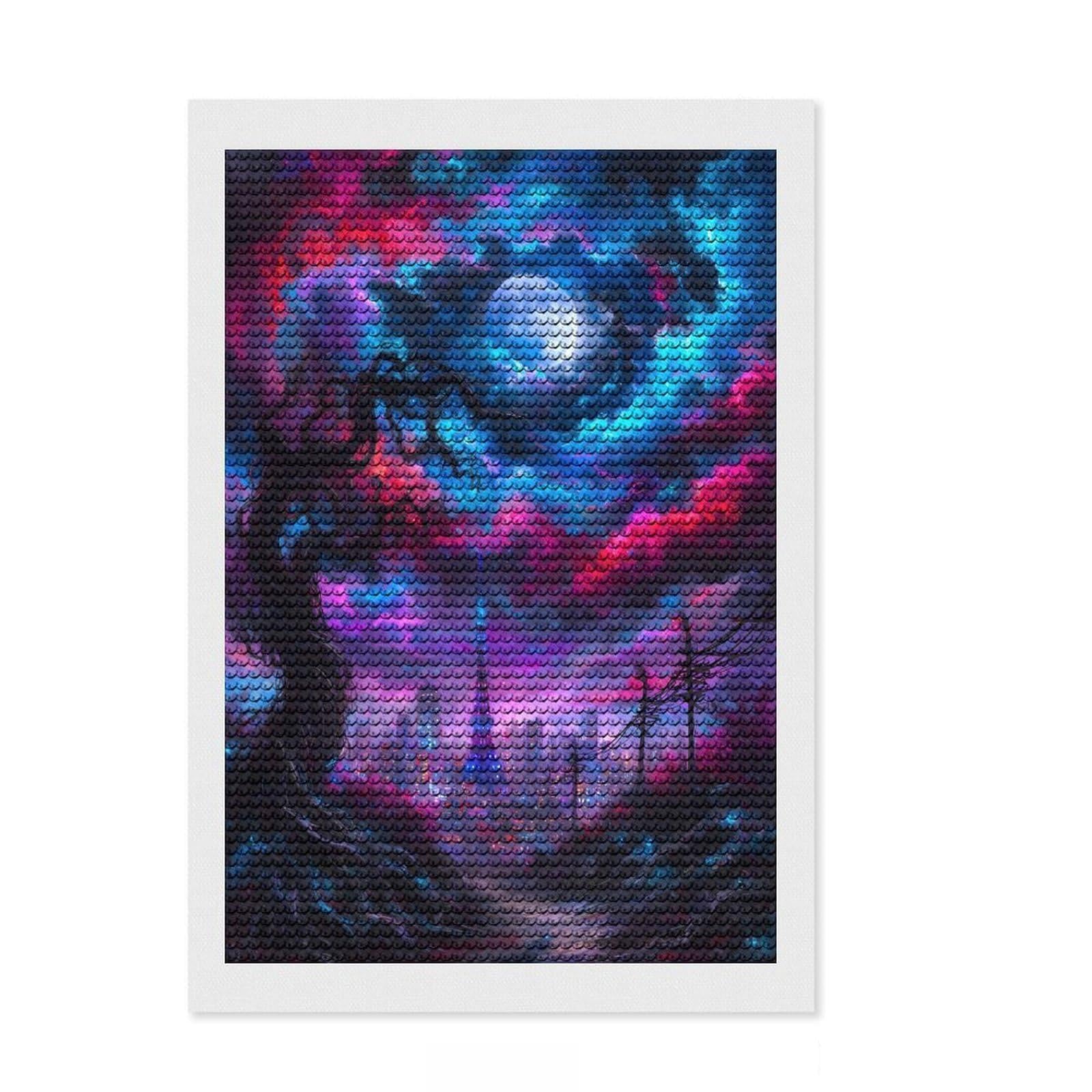 Junmoney Tokyo Tower Under A Cosmic Sky Diamond Painting Kit 8"x12", for Teens, Living Room Decor, Calming Craft to Unwind, Holiday Gift Idea