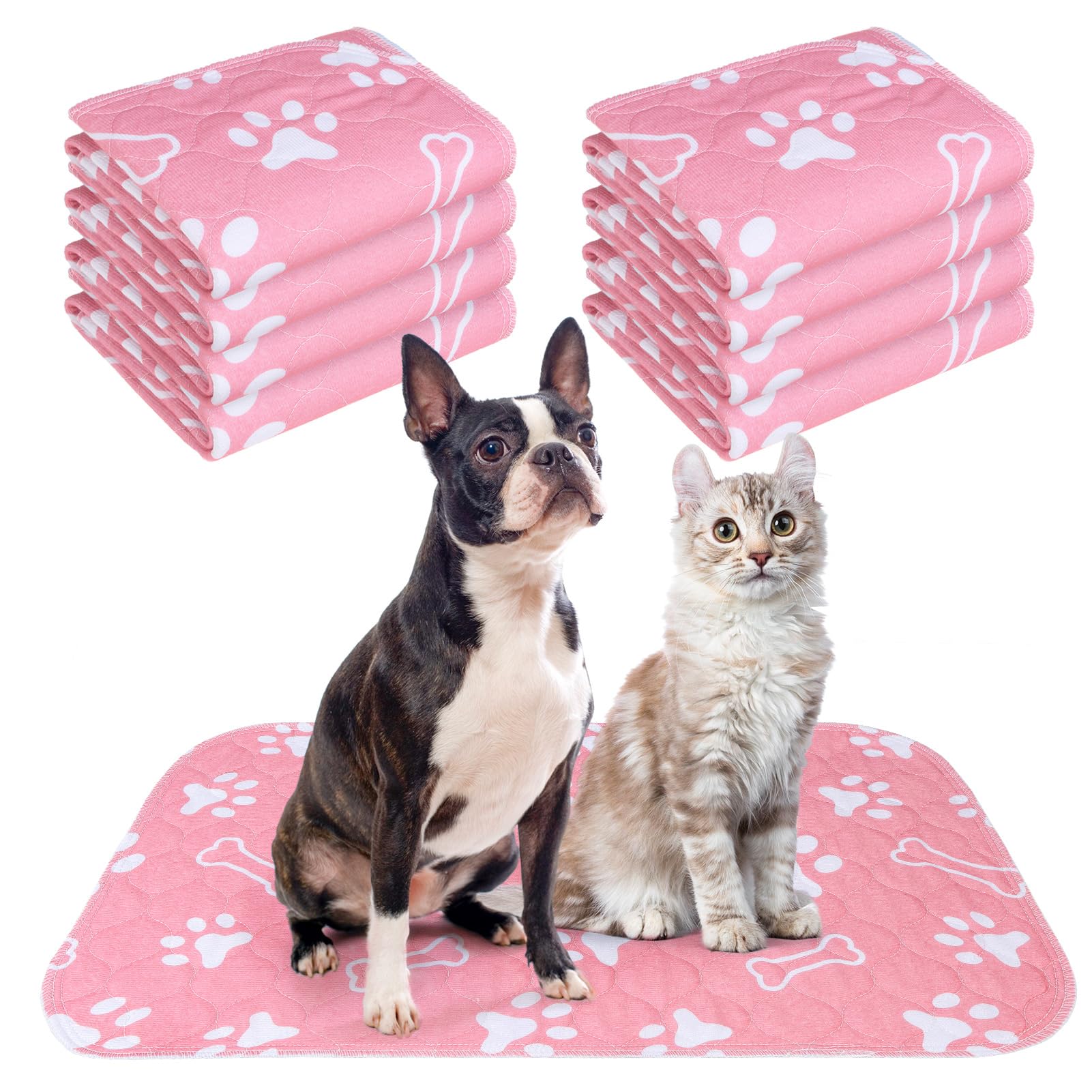 BEAUTYZOO Paquete de 8 almohadillas lavables para orina para perros, reutilizables para entrenamiento de orinal, impermeables, superabsorbentes, antideslizantes, alfombrillas para parto de mascotas,