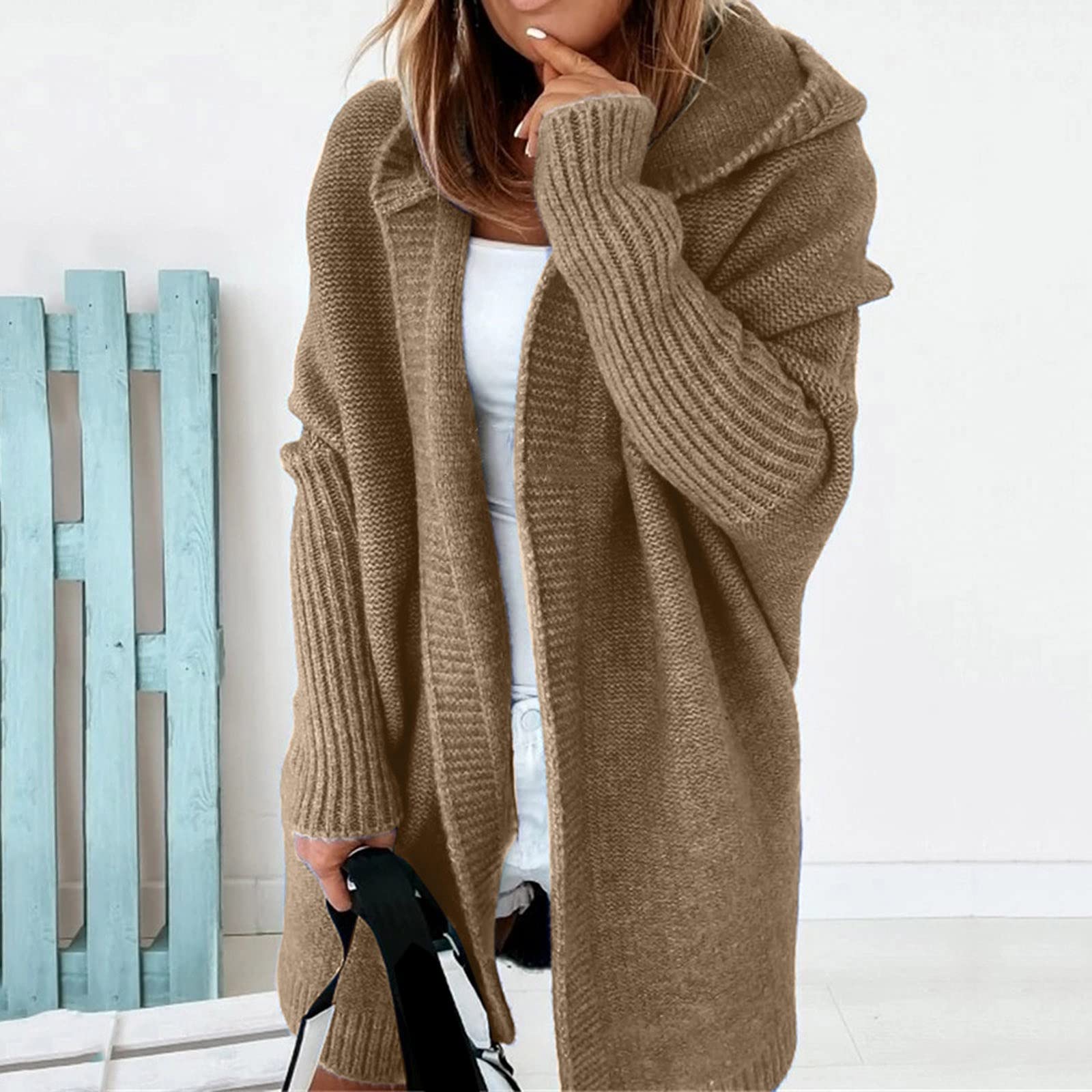Générique Gilets Femme Cardigan Femme - Manteau d'hiver À Manches Chauve Souris À Manches Chauve Souris