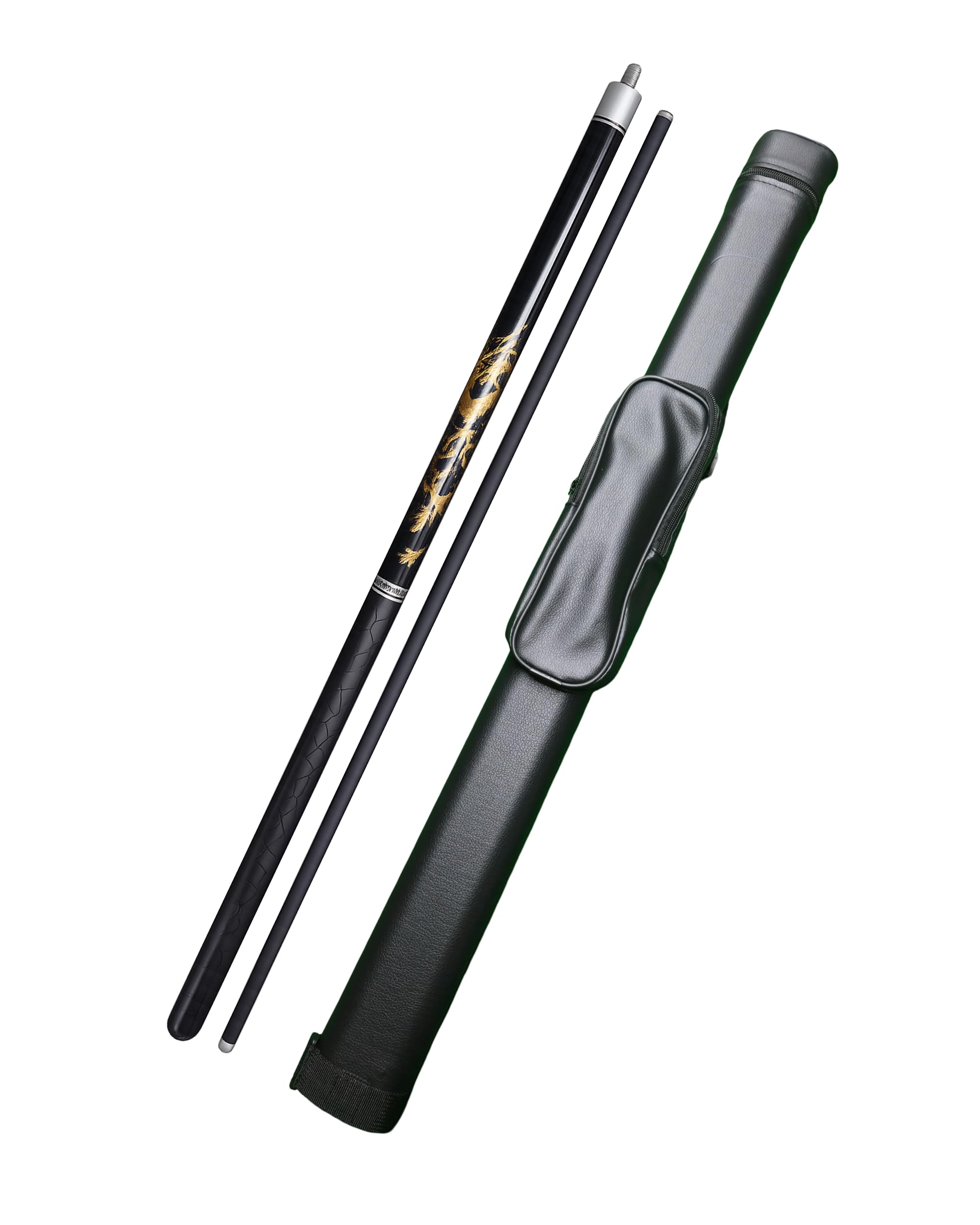 JBB Carbon Fiber Pool Cue Stick with Case, 2-Piece Half Joint Design, 12 mm Tip, Lightweight Billiards & Pool Cue for Professional and Practice Play (Dragon)-image-22