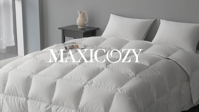 Amazon.com: MAXICOZY Down Fiber Comforter King Size, Fluffy