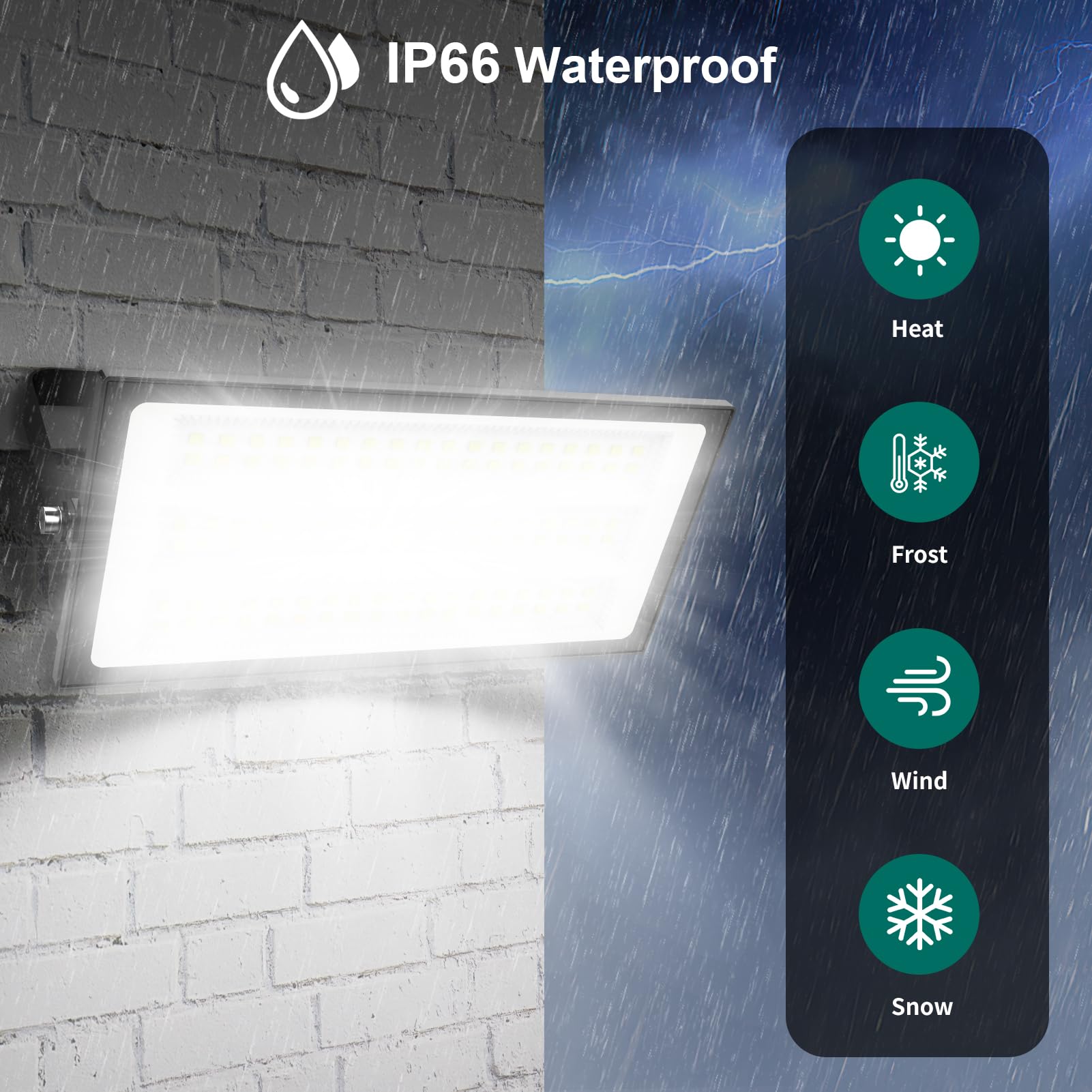 Viugreum 100W Faretto LED da Esterno 10 pezzi, Super illuminoso Faretti Led 10000LM, 6500K Bianco Freddo Faro LED Esterno, IP65 Impermeabile Faretti LED Esterno, Faro LED per Cortile, Terrazza, Garage
