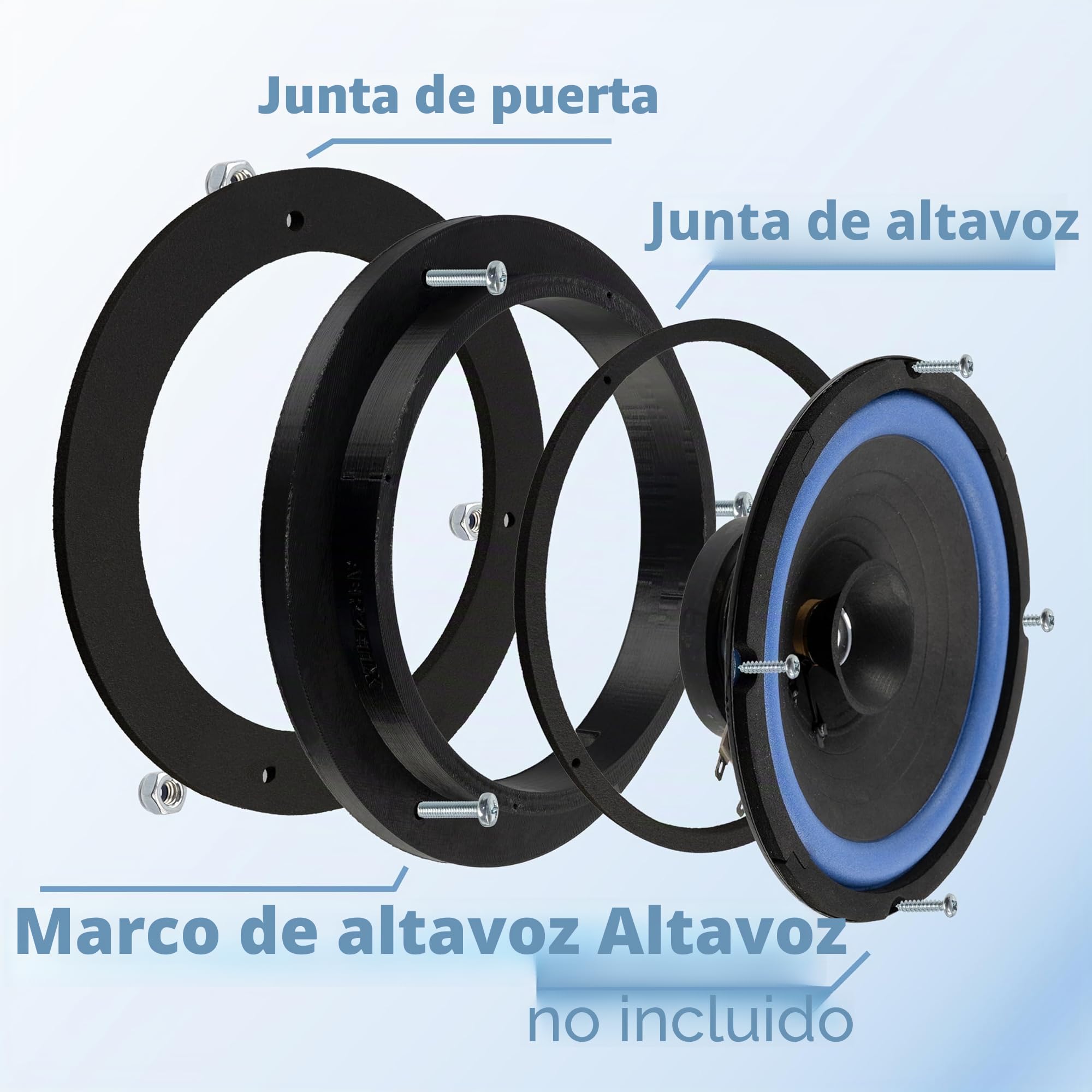 AERZETIX Kit de 2 adaptadores para Altavoces Ø165 mm Compatible con Ford Mondeo Mk4 (BA7) / Mercedes A-Class W169 / B-Class T245