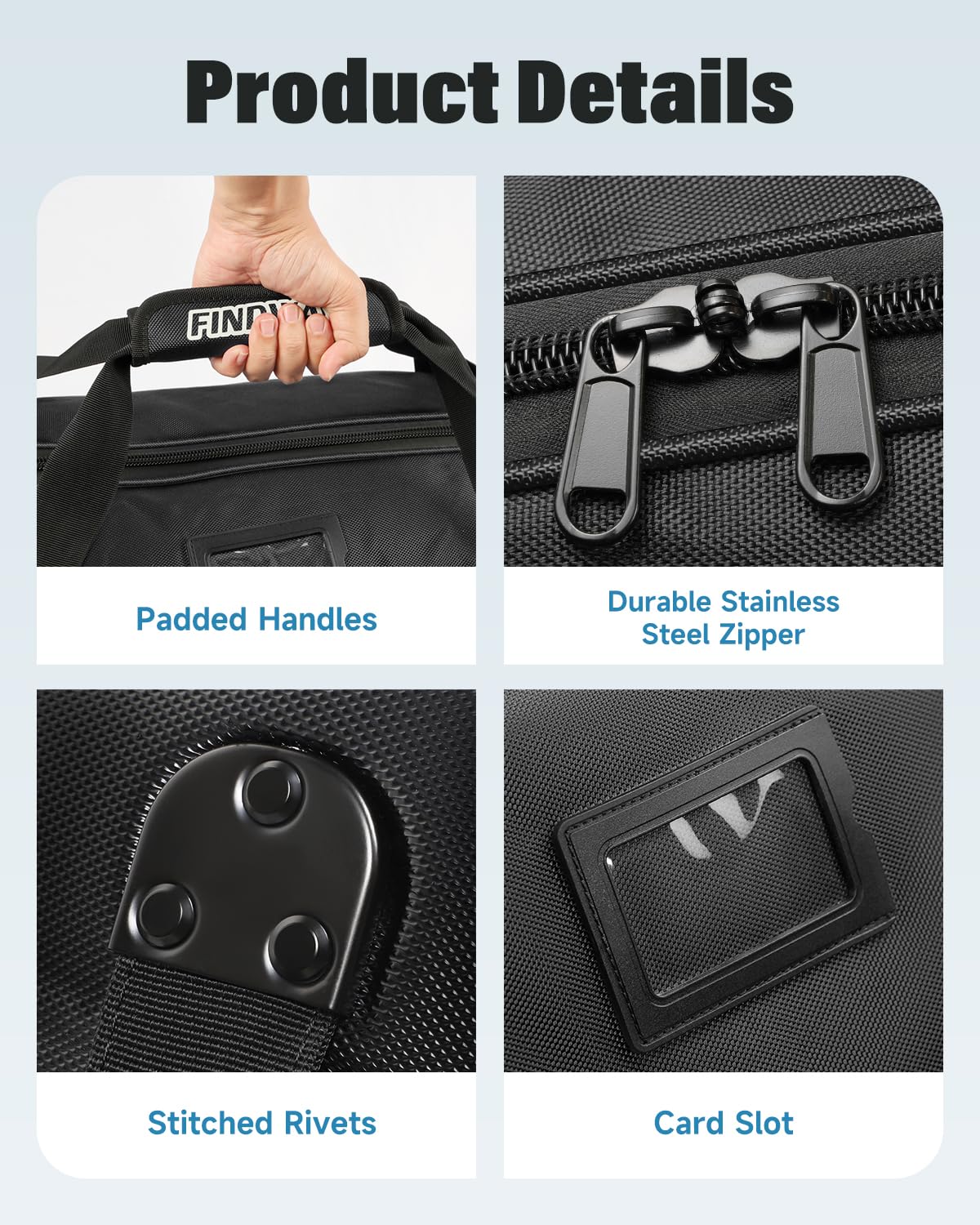Findway Sac de Voyage pour équipement de Golf avec Roues et Coque Rigide Supérieure - Protection pour Clubs de Golf, Durable, Léger et Portable, pour Avion, Compagnies Aériennes et Voyages