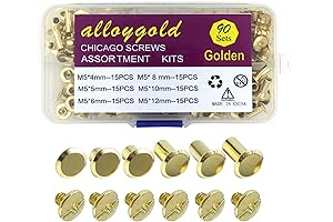 90 Sets Chicago Screws for Leather with M5 Rivets for Leather Working