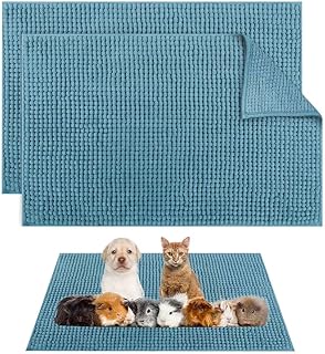 2Pack Guinea Pig Bedding,24" X 16" Guinea Pig Cage Liners, Washable Pet Mat for Rabbit, Chinchilla,Dog,Cat. Guinea Pig Pee Pads Reusable Absorbent Guinea Pig Fleece Cage Liners Pet Pee Pads(Blue)