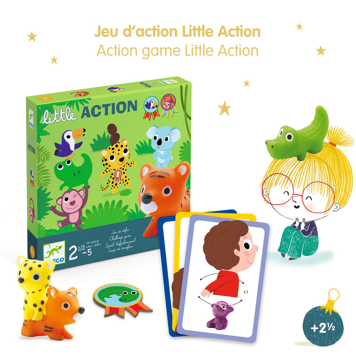 DJECO - Giochi d'azione e riflessiGiochi educativiDJECOGioco Little Action, Multicolore, Small (15)