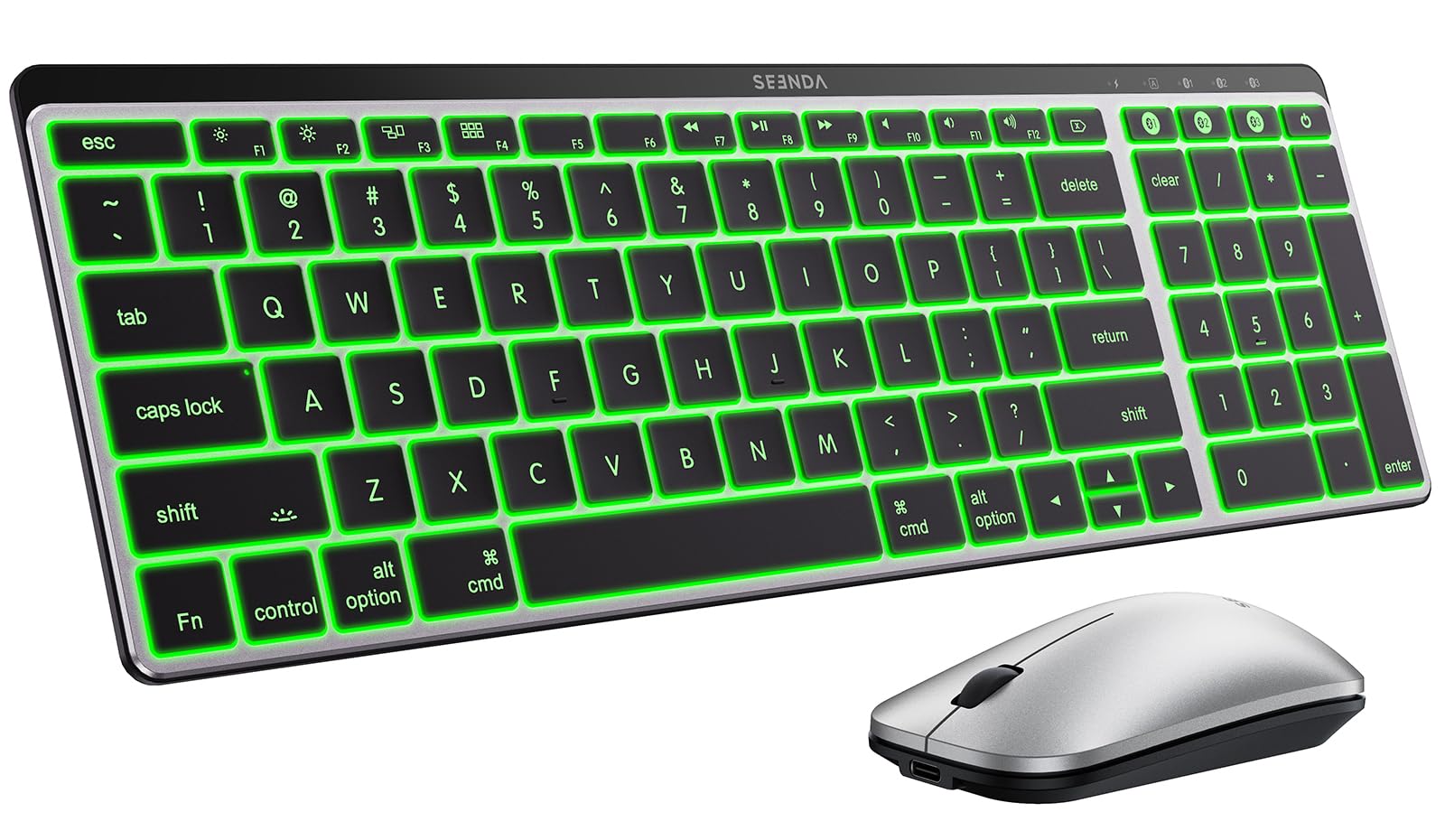 Photo 1 of Seenda COS64-2 Pro Bluetooth Keyboard Mouse Combo for Mac
