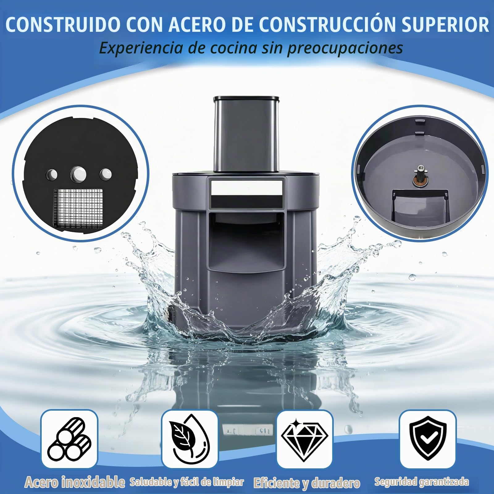 Cortadora EléCtrica Multifuncional De Verduras De 100w Cortadora De Frutas Profesional Con 4 Cuchillas De Acero Inoxidable Para Patatas Zanahorias Cebollas Y Pepinos