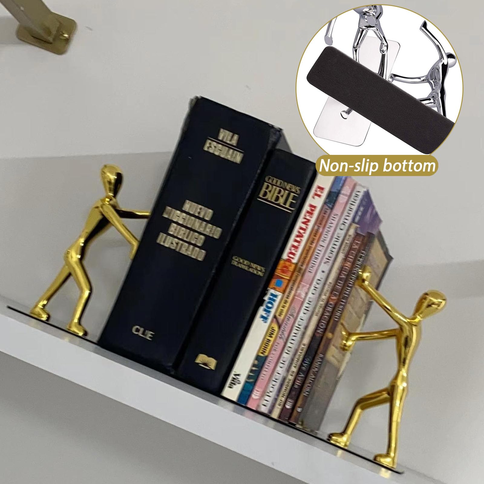 Lot De 2 Serre-Livres Décoratifs En Métal Doré Avec Aspect Decoupe 98289677