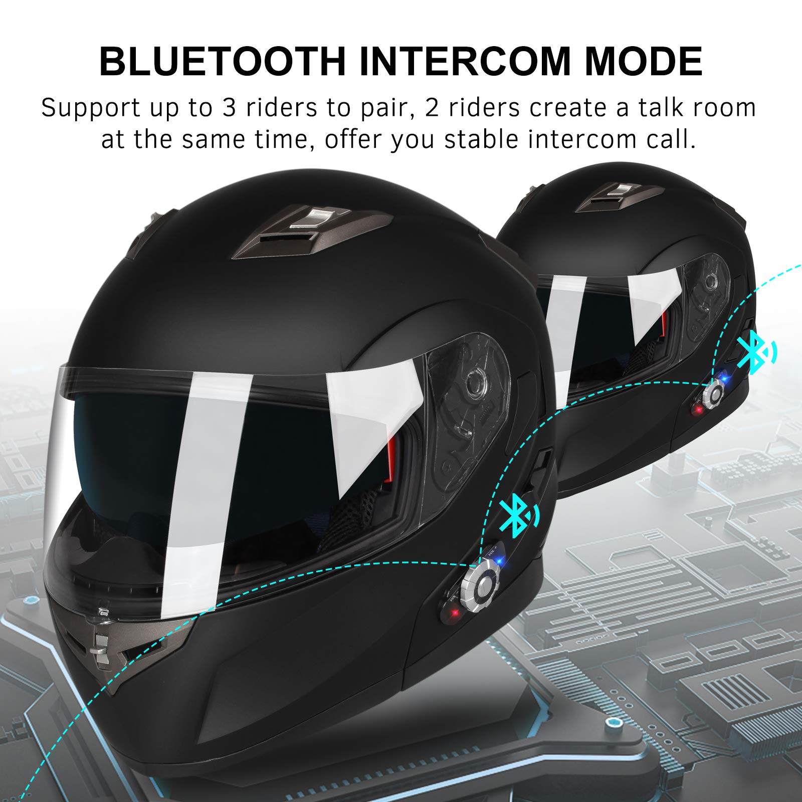 Buy FreedConn Motorcycle Bluetooth Helmet,Bluetooth Integrated Modular