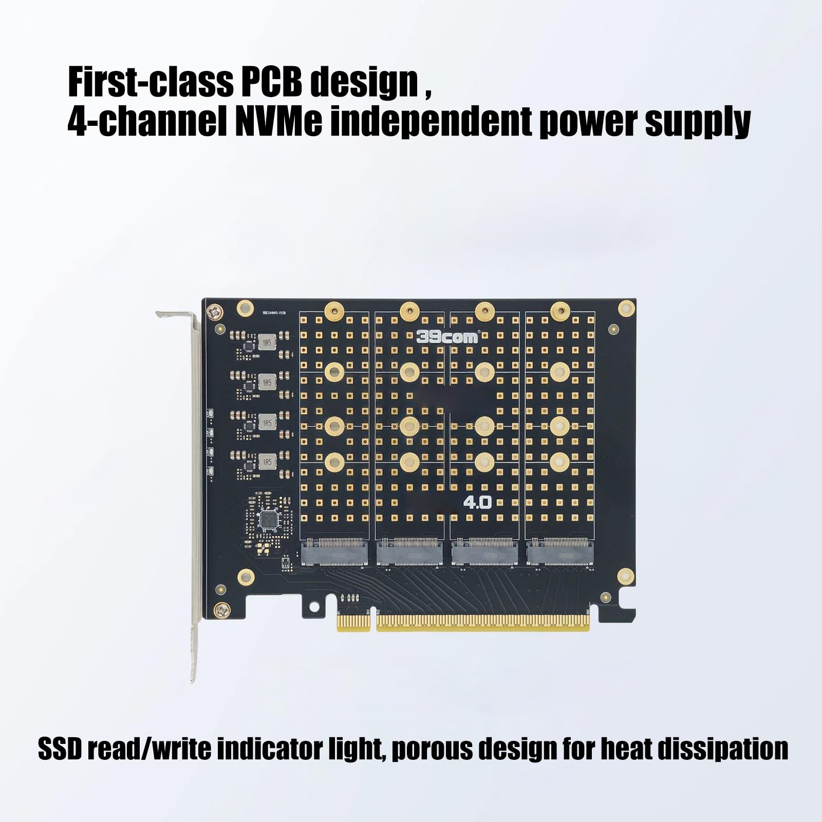 Convertitori Rapidi PCIe4.0 X16 a 4 SSD NVMe con Altezza completa per il gioco, Scheda di espansione SSD NVMe