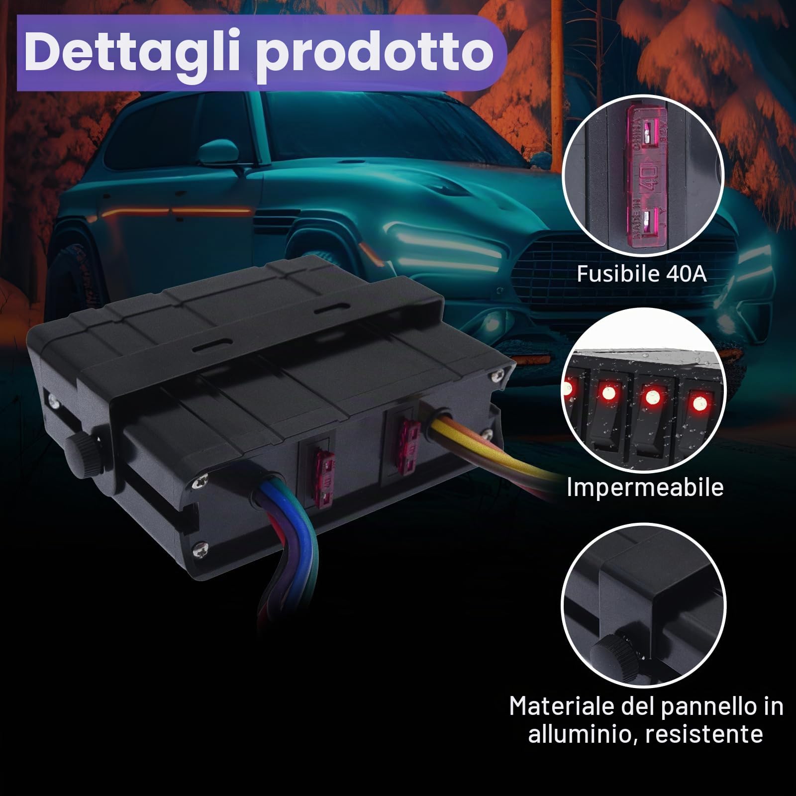 Geloo Interruttore a levetta a 6 marce, quadro elettrico SPST 12 V, interruttore on/off, 40 Amp Max per auto, barche, marine, camper, camper e camper