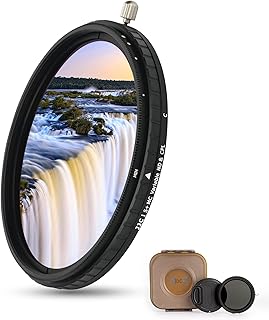 JJC 2-in-1 77mm Variable ND Filter & CPL Polarizer Filter, 5 Hard Stops ND2-ND32 Adjustable Neutral Density Filter, Including Moistureproof Storage Case and Lens Cap