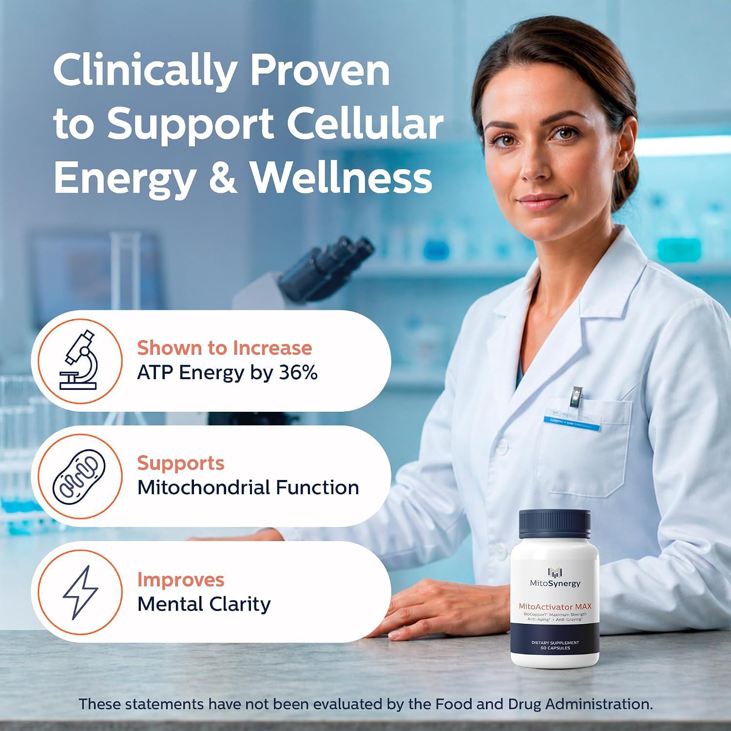 MAX Bioavailable Copper Supplement, BioCopper1 Cuprous Nicotinic Acid, Chelated Copper 2mg, Bio Active Capsules for Energy, Mental Clarity, Healthy Aging, NAD+ and NMN Support, 60 Count — Amazon image 2