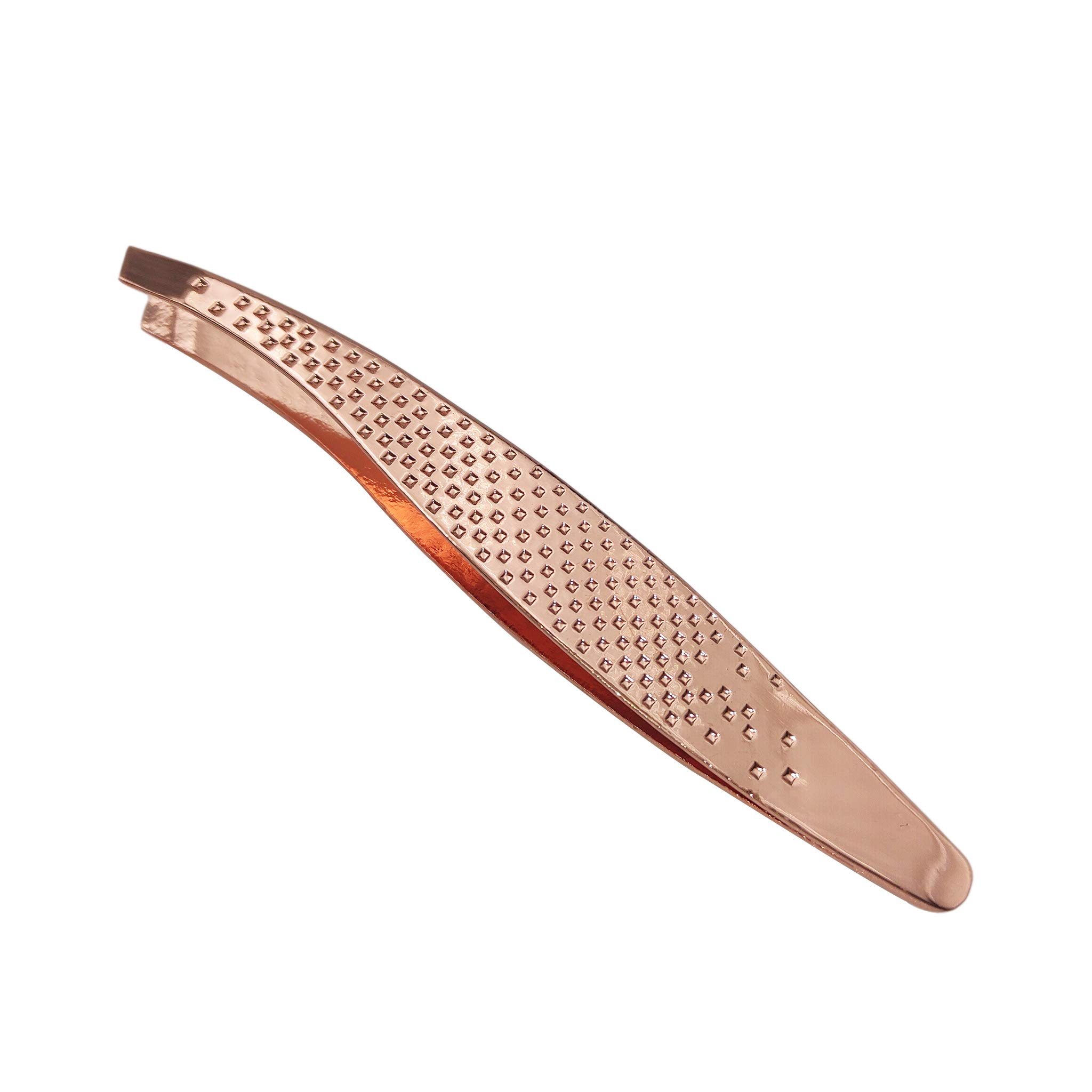 Art eyebrow tweezers，Professional Stainless Steel Tweezers，Best Precision Tweezers for Facial Hair, Ingrown Hair，Eyelash grafting，Extreme non-slip design (Rose Gold With Star Pattern)
