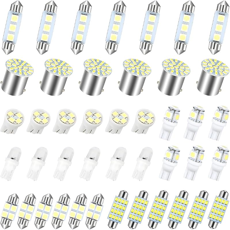 Kit de lâmpadas LED automotivas AUCELI para interior T10 e festoon 31 mm, 36 mm e 41 mm – 42 unidades