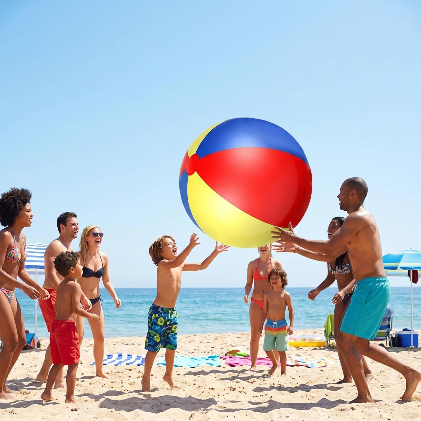 Palla Gonfiabile da Spiaggia Palla da Gioco Palla da Mare Palla per Esterni in Pvc Solido Superficie Levigata per Rotolamenti E Passaggi Adatta a Attività Familiari Cortile Spiaggia