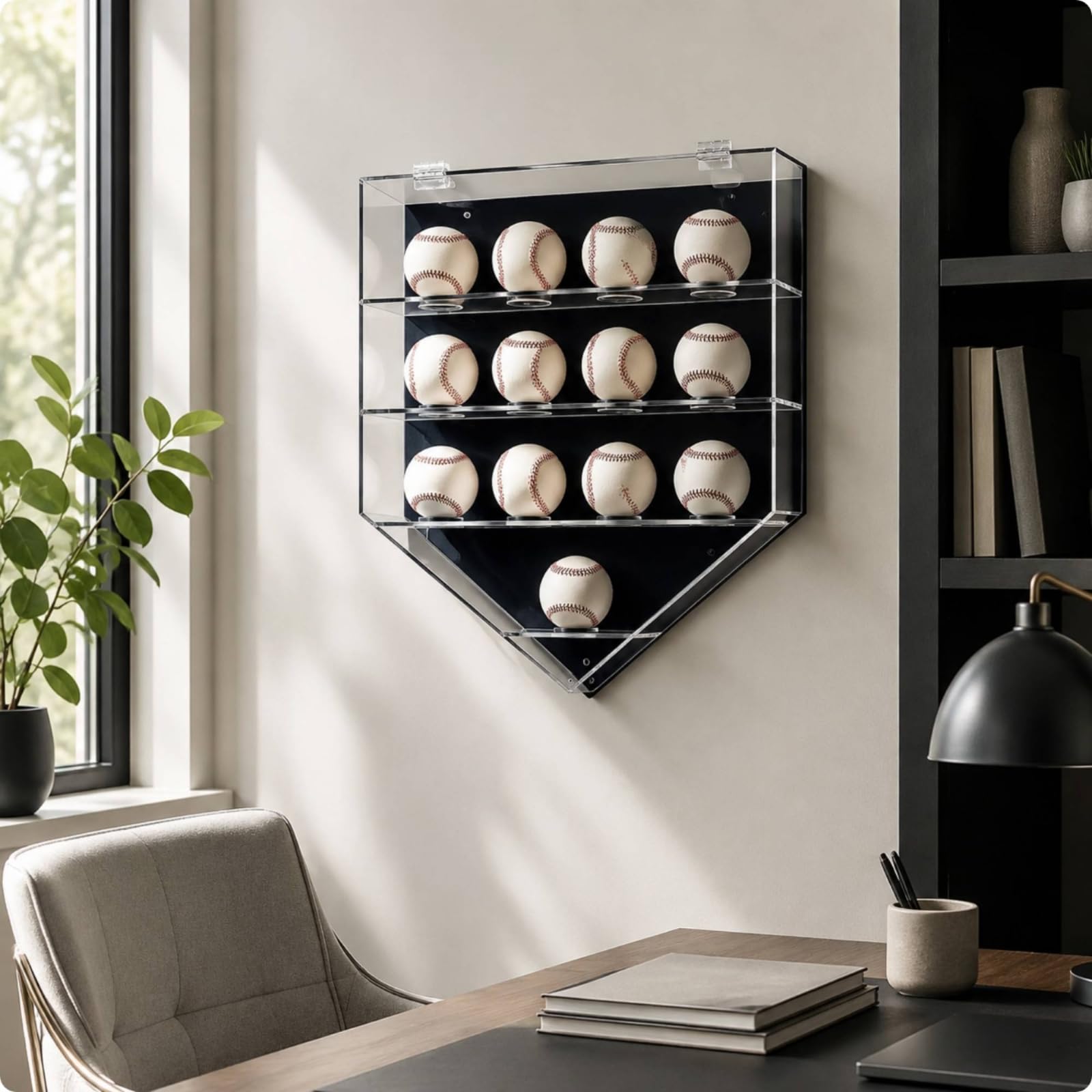 Palline da Baseball Sigillata Vetrina Antirollio Espositiva per Arredamento Casa, Palla 7