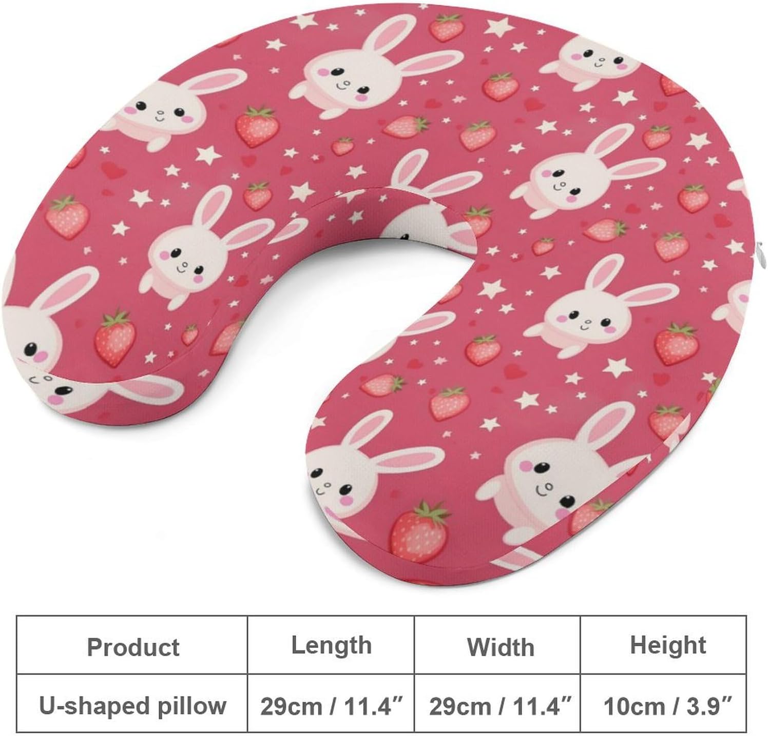Cute Rabbit U Shaped Neck Pillow Portable Travel Airplane Headrest Pillow Lightweight Support Pillow Cushion