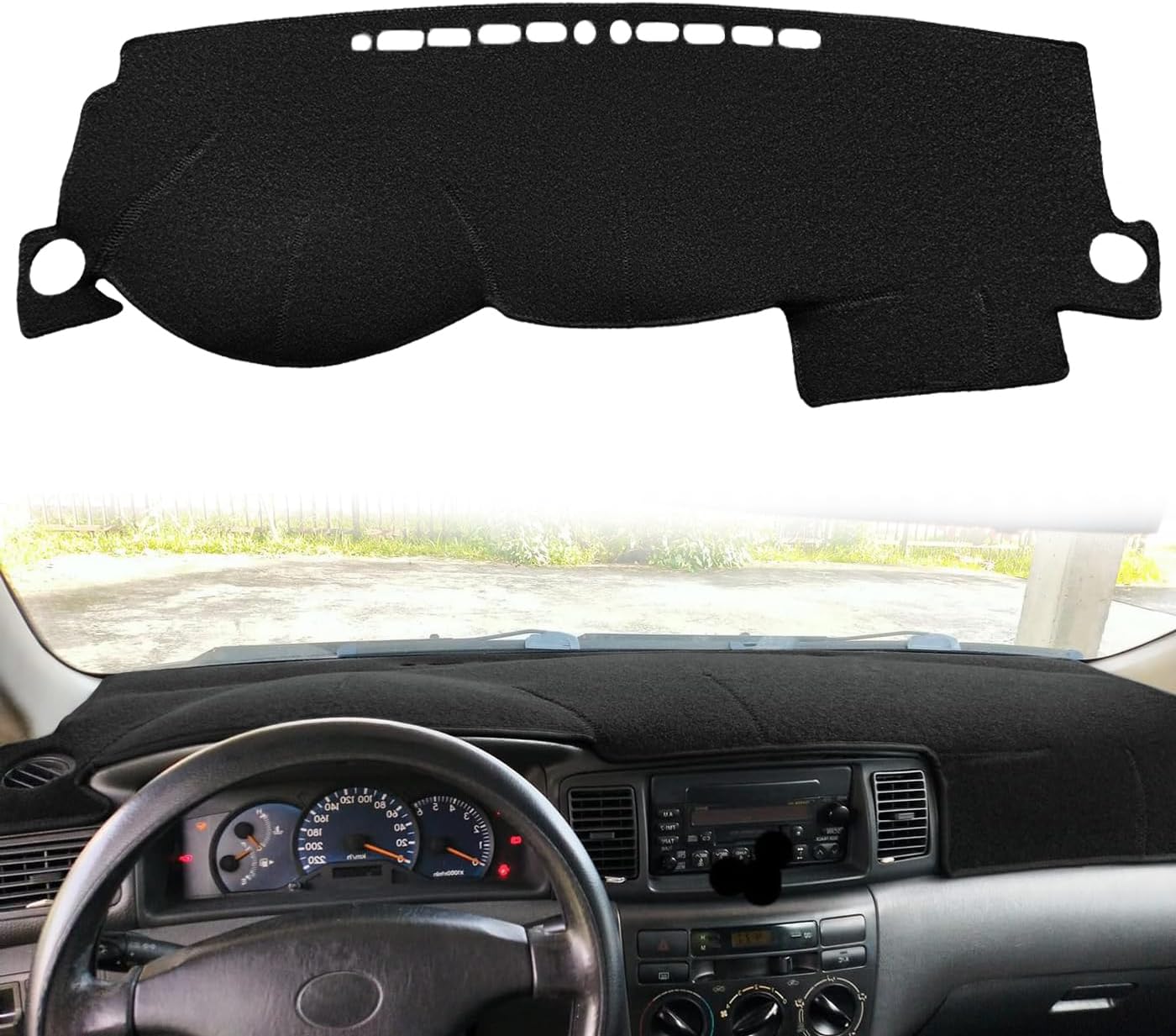 Dash Cover Mat Custom Fit for Toyota Corolla 2003 2004 2005 2006 2007 2008,Dashboard Cover Pad Cap Carpet Protector(Black) Z01