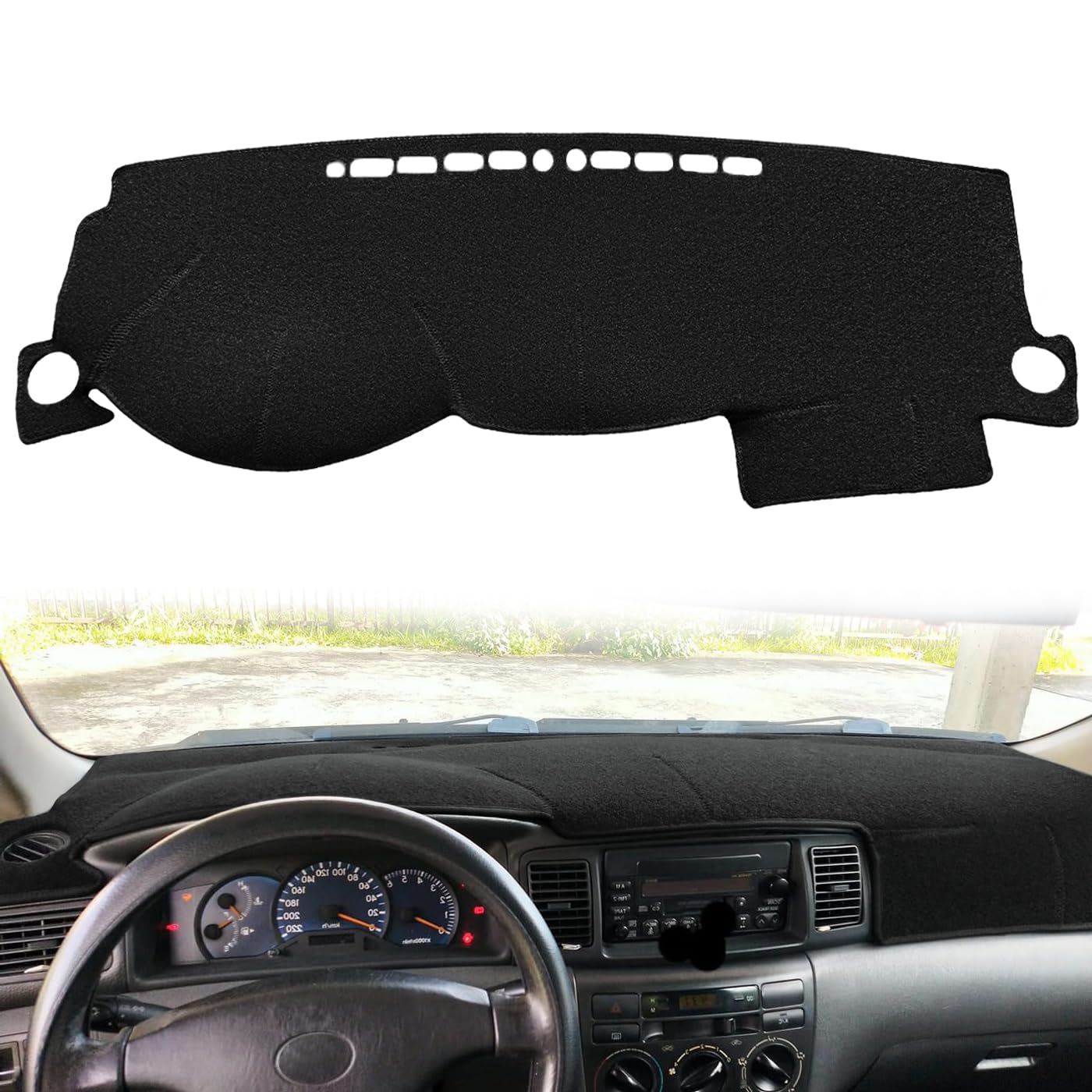Dash Cover Mat Custom Fit for Toyota Corolla 2003 2004 2005 2006 2007 2008,Dashboard Cover Pad Cap Carpet Protector(Black) Z01