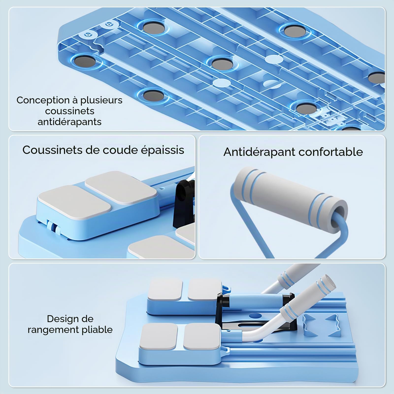 Pilates Reformer, Planche Abdominale Pilates Multifonction avec Support de Téléphone Portable, Planche Abdominale Pilates Multifonction pour la Maison, Charge Maximale 150 kg