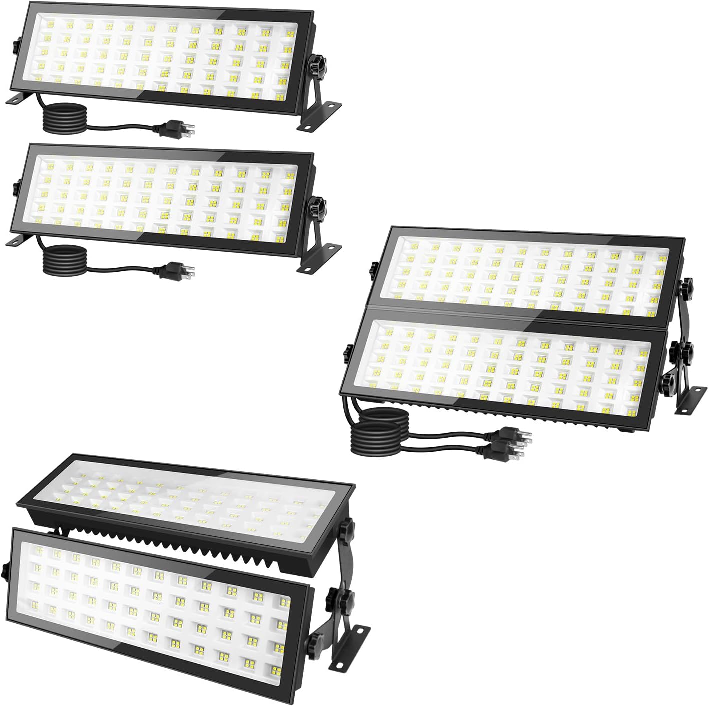 2 Pack LED Shop Light for Garage, 120W 10000lm 5000K Daylight LED High Bay Light, IP66 Waterproof Outdoor Flood Light with US Plug 5FT Cable for Workshop Yard Garage Factory Area Lighting Fixture