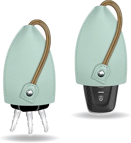 2 fundas creativas extraíbles para llaves, de cuero de gran capacidad, lindo protector para llavero con gancho de soporte (verde menta) disponible en Yaxa El Salvador