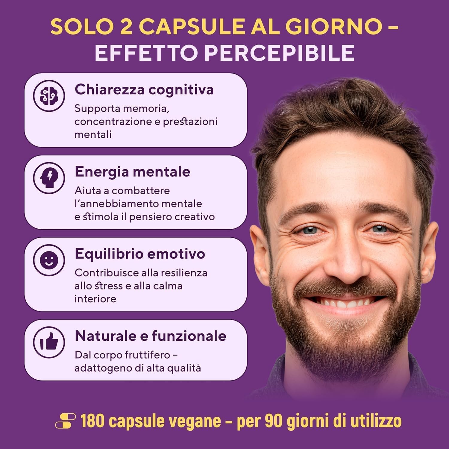 Lions Mane Mushroom Capsule 10.000 mg – Estratto Altamente Concentrato di Hericium Erinaceus 10:1 – Testato in Laboratorio con Certificazione – Integratore Lions Mane – 180 Capsule Vegane