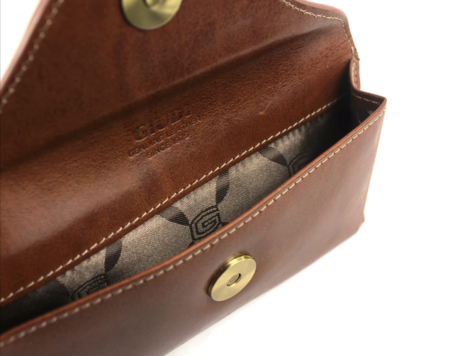 Generisch GIUDI ® - etui na okulary ze skóry bydlęcej, zapięcie na magnes orzechowy, orzech laskowy brązowy, jeden rozmiar